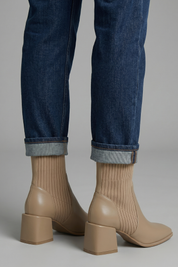 Aurora Sinclair | Knit Heel Ankle Boots For Women