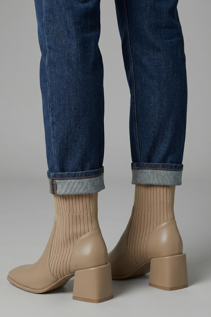 Aurora Sinclair | Knit Heel Ankle Boots For Women