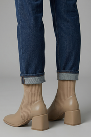 Aurora Sinclair | Knit Heel Ankle Boots For Women