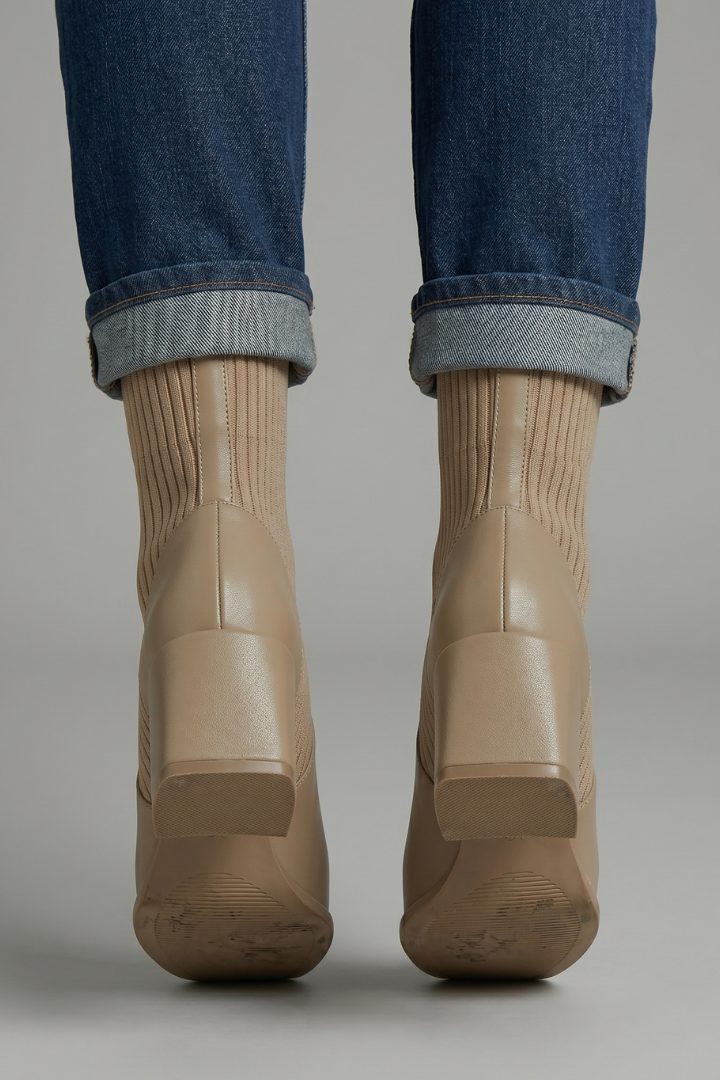 Aurora Sinclair | Knit Heel Ankle Boots For Women