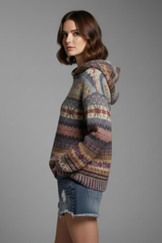 Millicent Radcliffe | Fair Isle Hoodie With Ribbed Cuffs