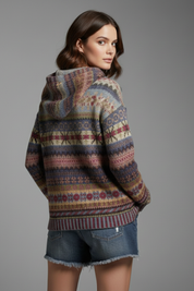 Millicent Radcliffe | Fair Isle Hoodie With Ribbed Cuffs