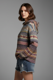 Millicent Radcliffe | Fair Isle Hoodie With Ribbed Cuffs
