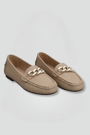 Grace Williams | Leather Loafers with Gold Chain Detail