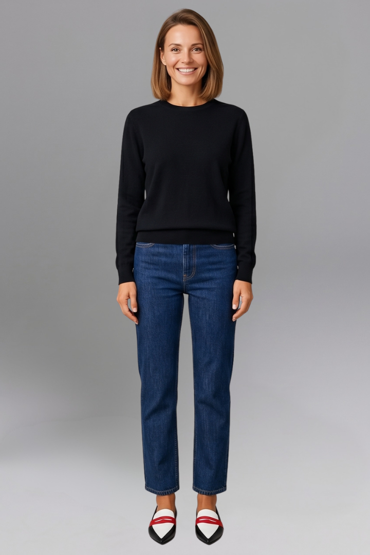 Olivia Smith | Colour-Block Pointed Toe Loafers in Leather