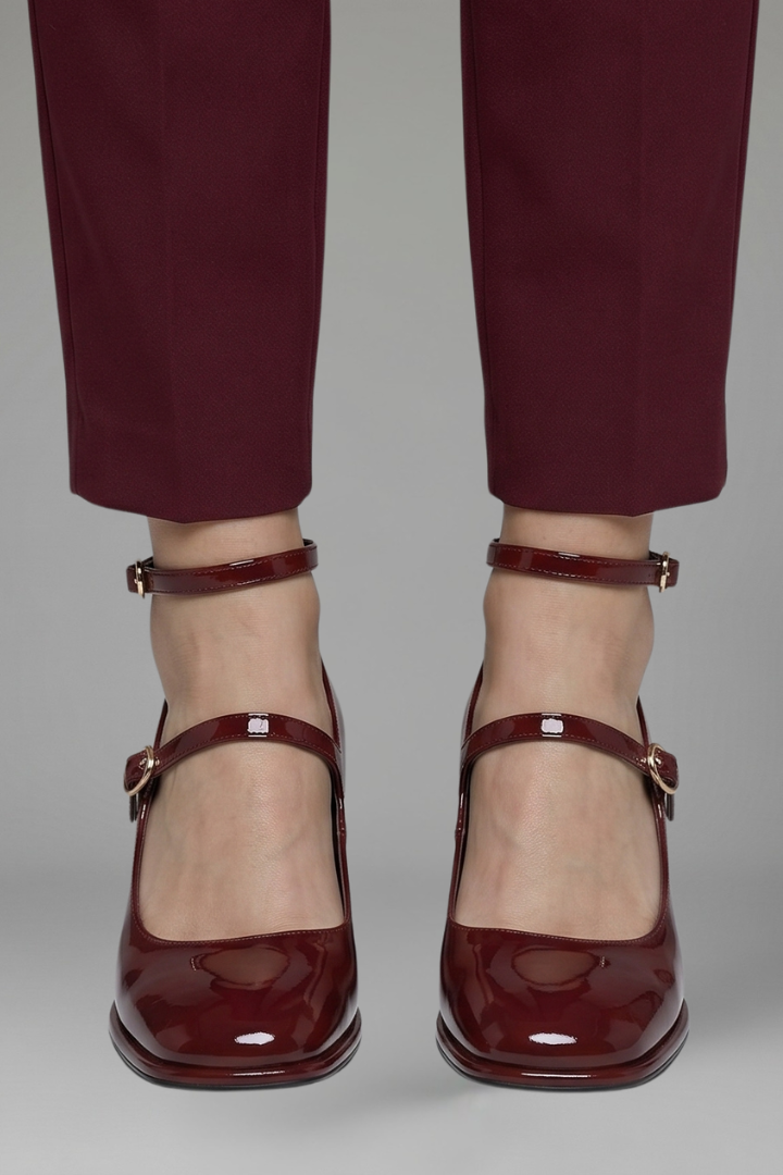 Lydia Turner | Patent Mary Jane Heels with Triple Buckle Strap