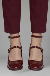 Lydia Turner | Patent Mary Jane Heels with Triple Buckle Strap