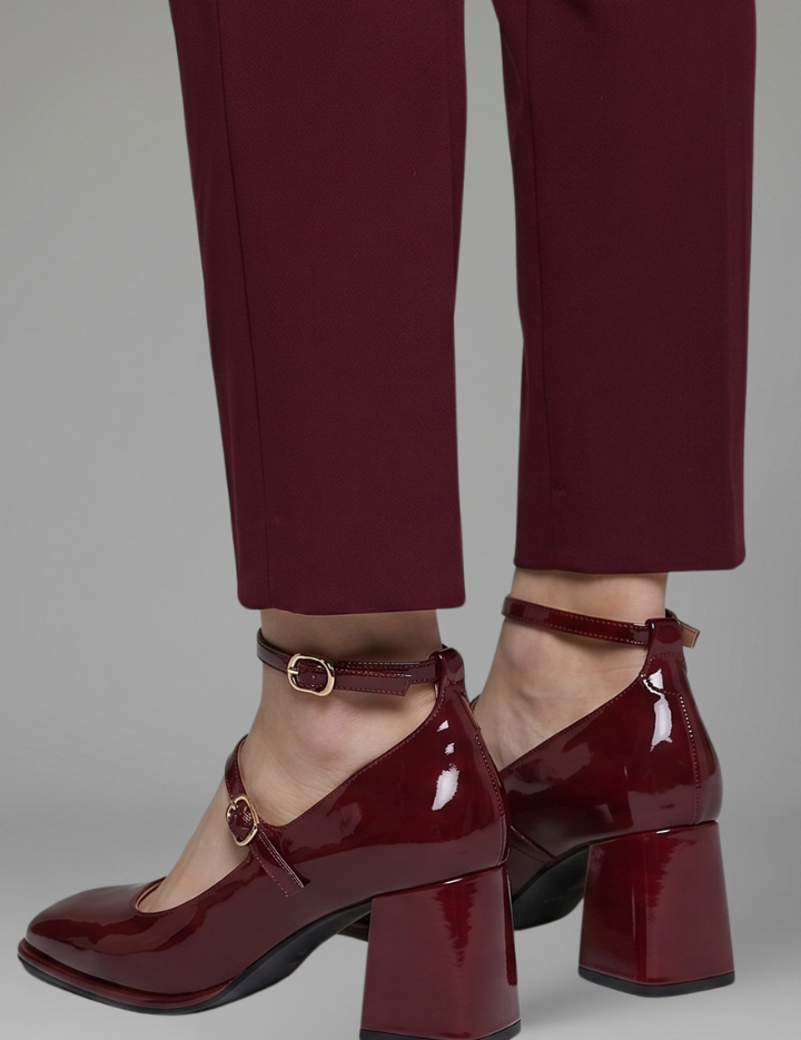 Lydia Turner | Patent Mary Jane Heels with Triple Buckle Strap