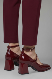 Lydia Turner | Patent Mary Jane Heels with Triple Buckle Strap