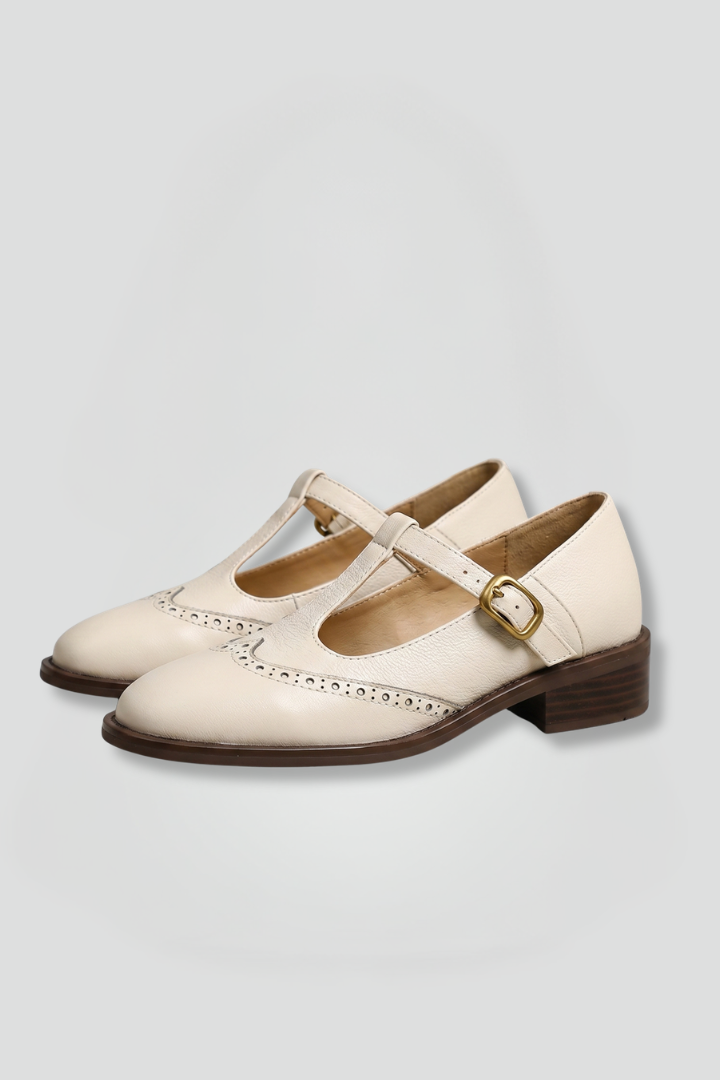Harriet Cooper | T-Strap Mary Jane Shoes with Brogue Wingtip Detail