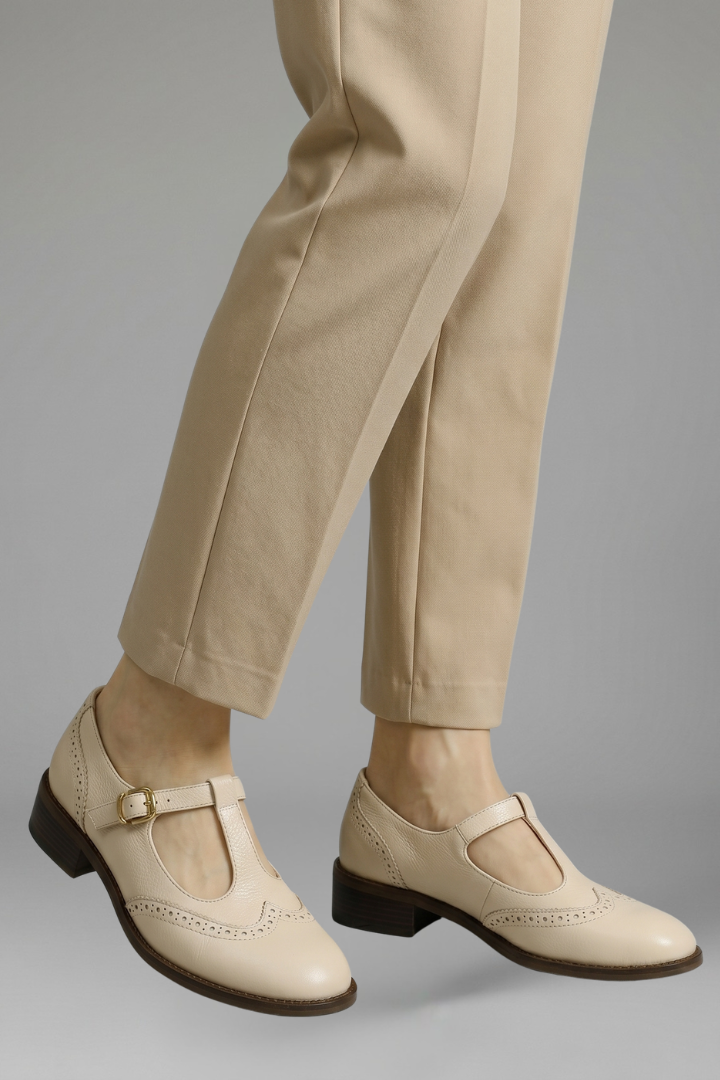 Harriet Cooper | T-Strap Mary Jane Shoes with Brogue Wingtip Detail