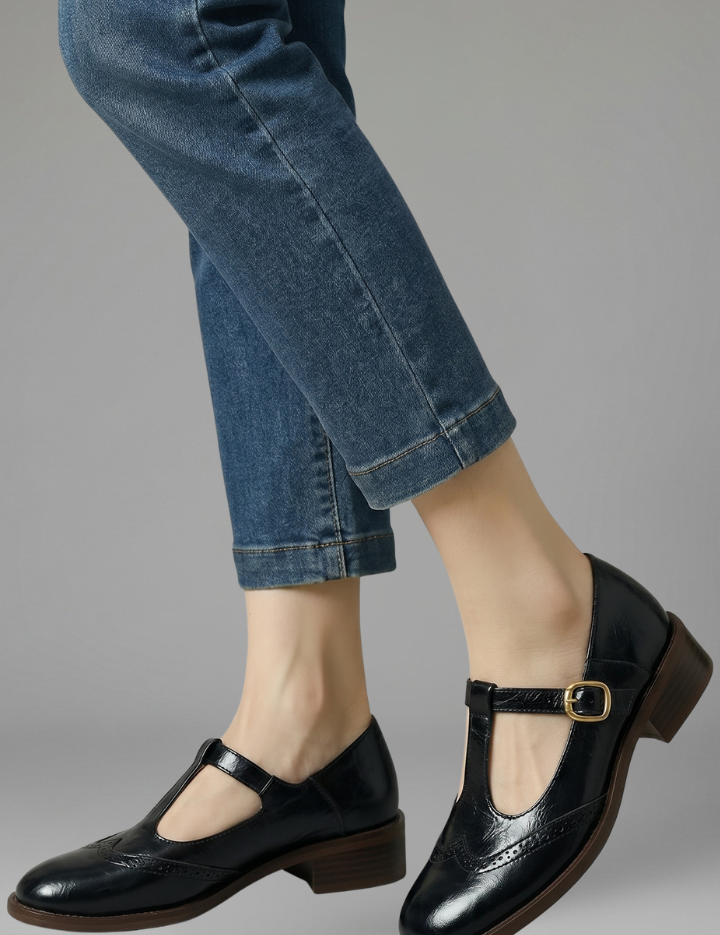 Harriet Cooper | T-Strap Mary Jane Shoes with Brogue Wingtip Detail