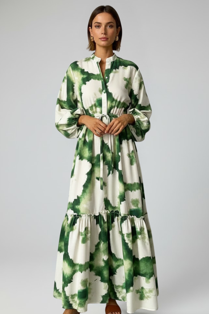 Matilda Ashworth | Robe longue imprimée avec lien à la taille