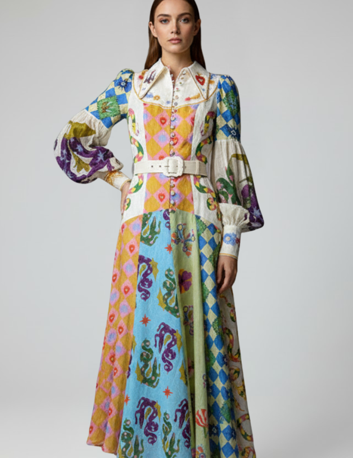 Matilda Ashworth | Printed Maxi Dress With Tie-Waist Detail