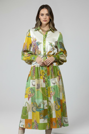Matilda Ashworth | Robe longue imprimée avec lien à la taille