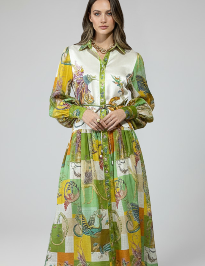 Matilda Ashworth | Printed Maxi Dress With Tie-Waist Detail