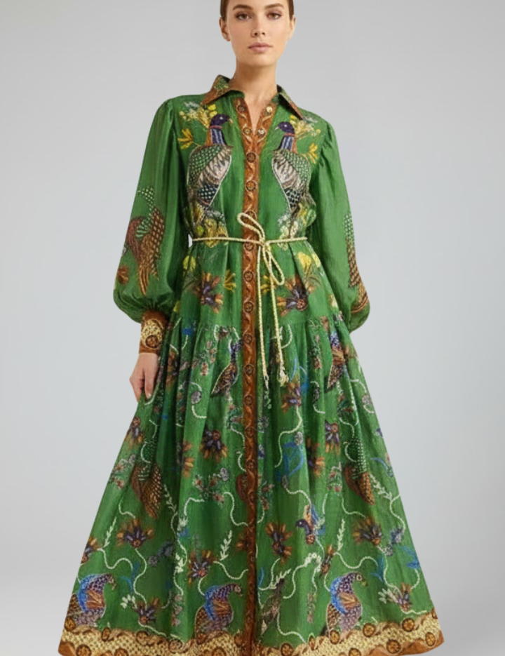 Matilda Ashworth | Printed Maxi Dress With Tie-Waist Detail