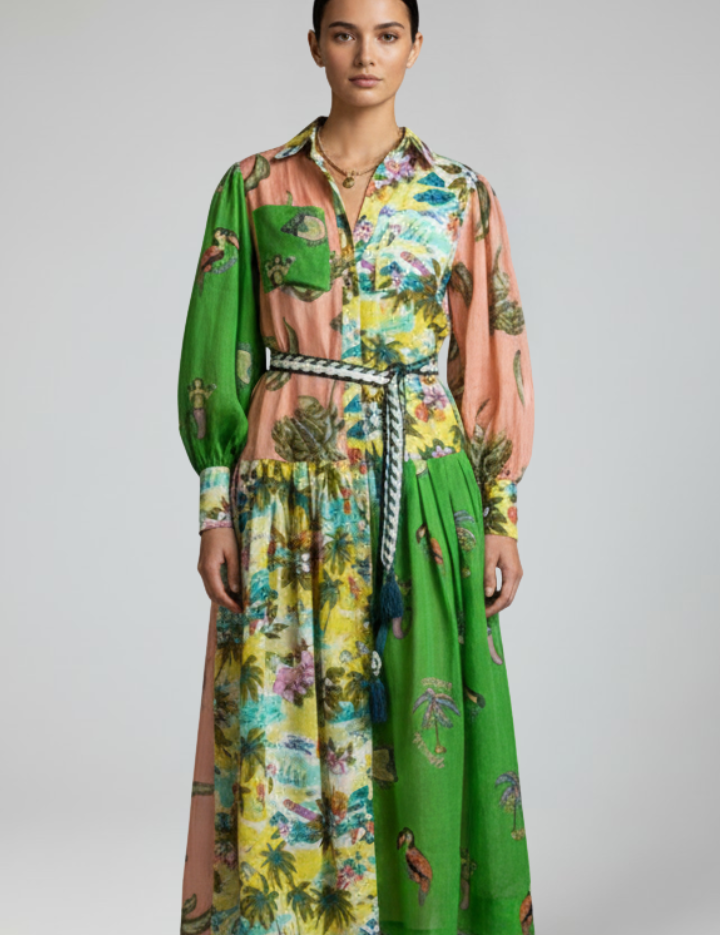 Matilda Ashworth | Printed Maxi Dress With Tie-Waist Detail