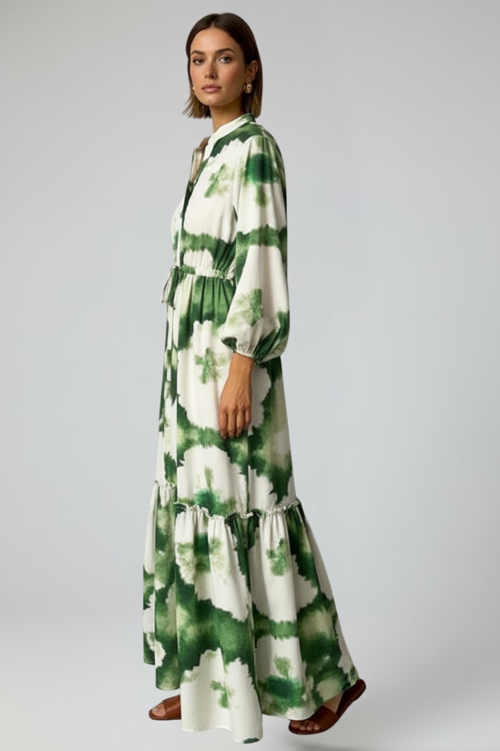Matilda Ashworth | Robe longue imprimée avec lien à la taille