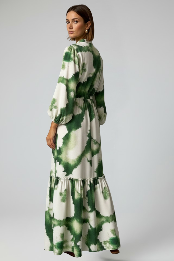 Matilda Ashworth | Robe longue imprimée avec lien à la taille
