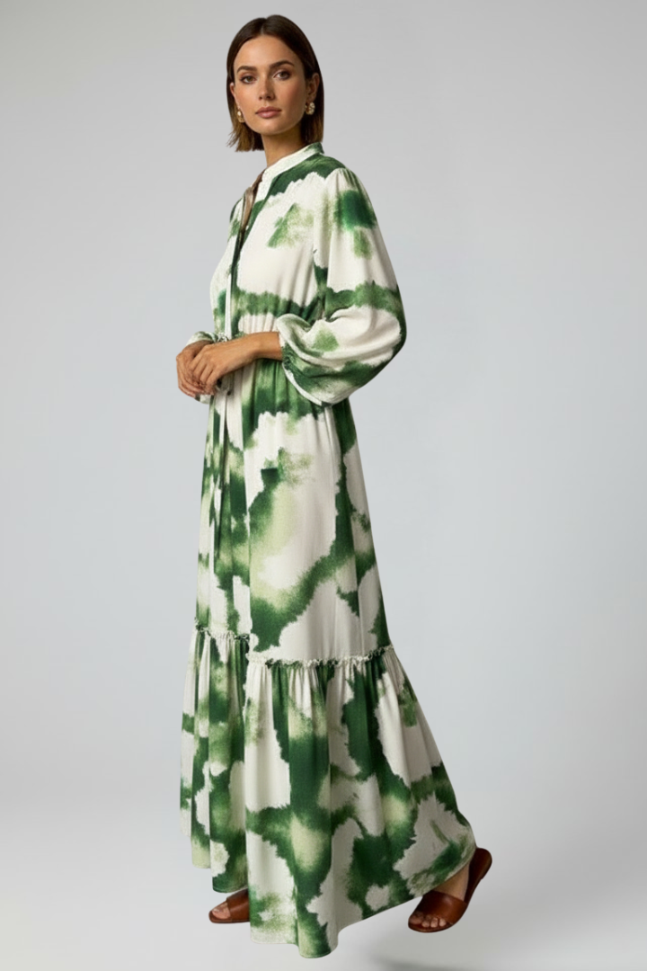 Matilda Ashworth | Robe longue imprimée avec lien à la taille