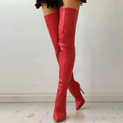 Valentina Rossi | Over-The-Knee Stiletto Boot in Scarlet Red