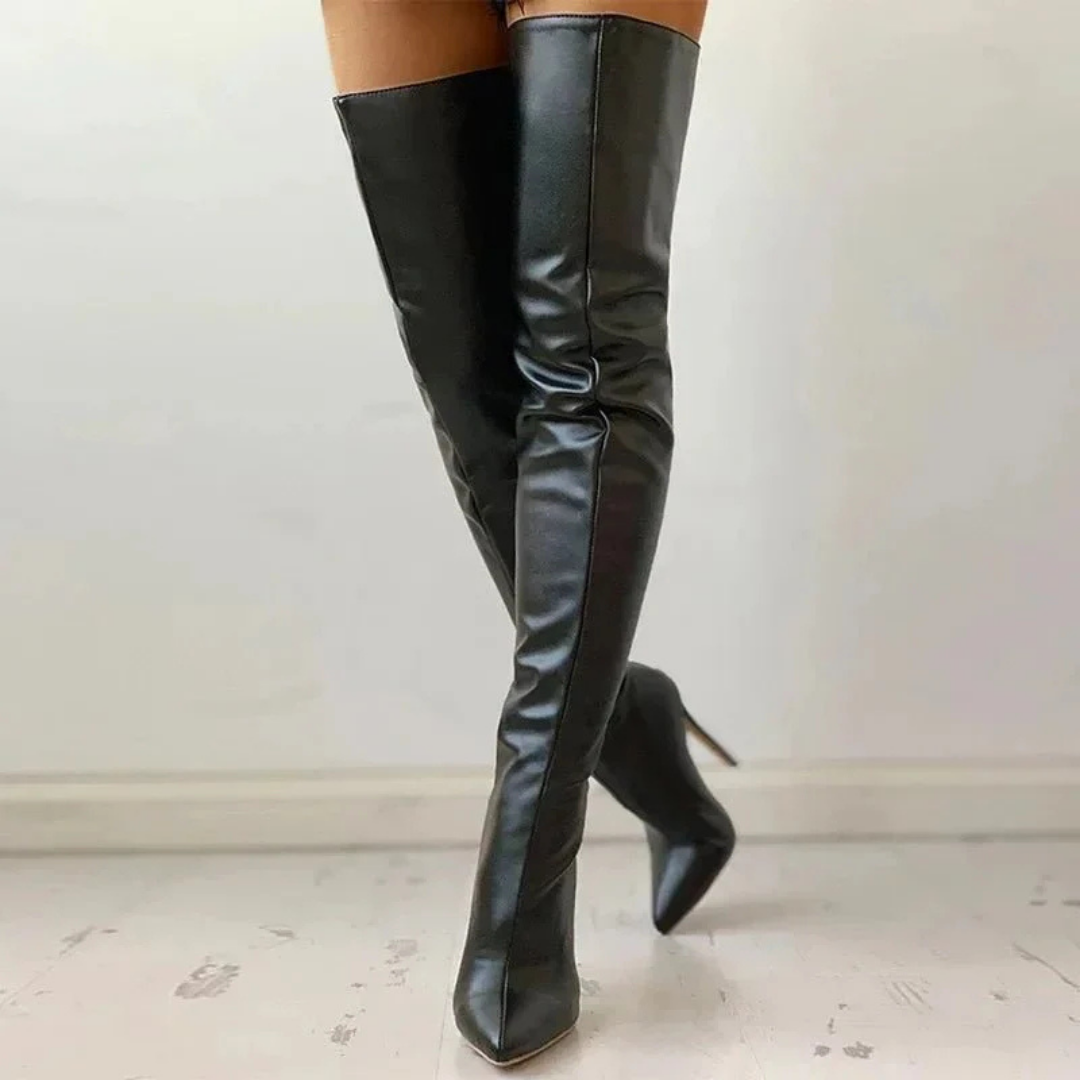 Valentina Rossi | Over-The-Knee Stiletto Boot in Scarlet Red