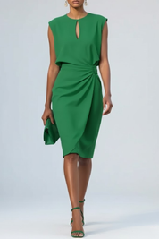Eleanor Vance | Women's Ruched Midi Dress in Sky Blue