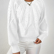 Verity Sanderson | Cable Knit Autumn Sweater – Warm Rust Statement Knit