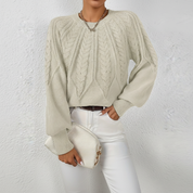 Verity Sanderson | Cable Knit Autumn Sweater – Warm Rust Statement Knit