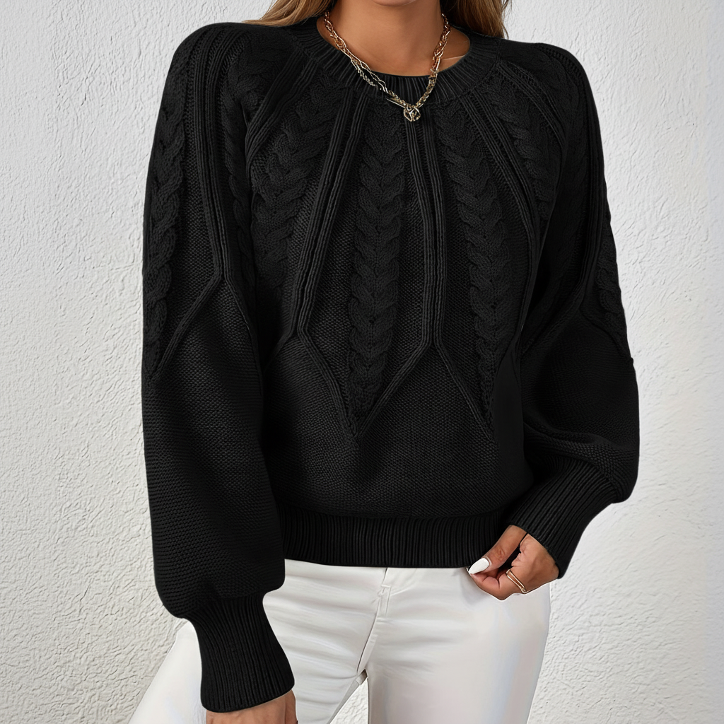 Verity Sanderson | Cable Knit Autumn Sweater – Warm Rust Statement Knit