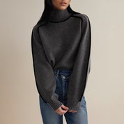 Dorothea Campbell | Turtleneck Knit Sweater with Contrast Trim