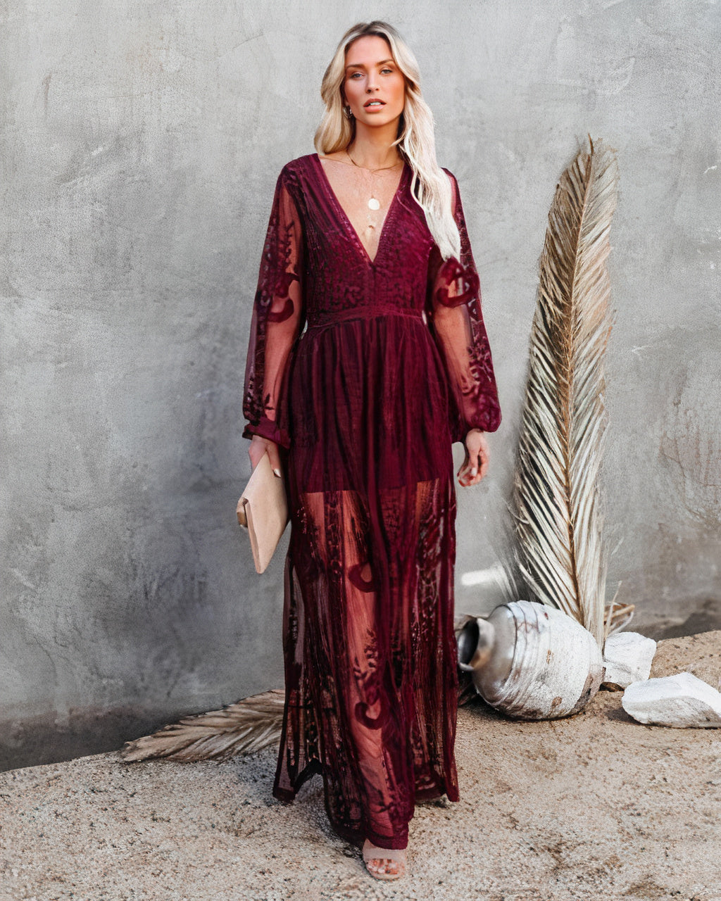 Camille Laurent | Floral Lace Maxi Dress