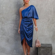 Monique Lemoine | Satin One-Shoulder Dress