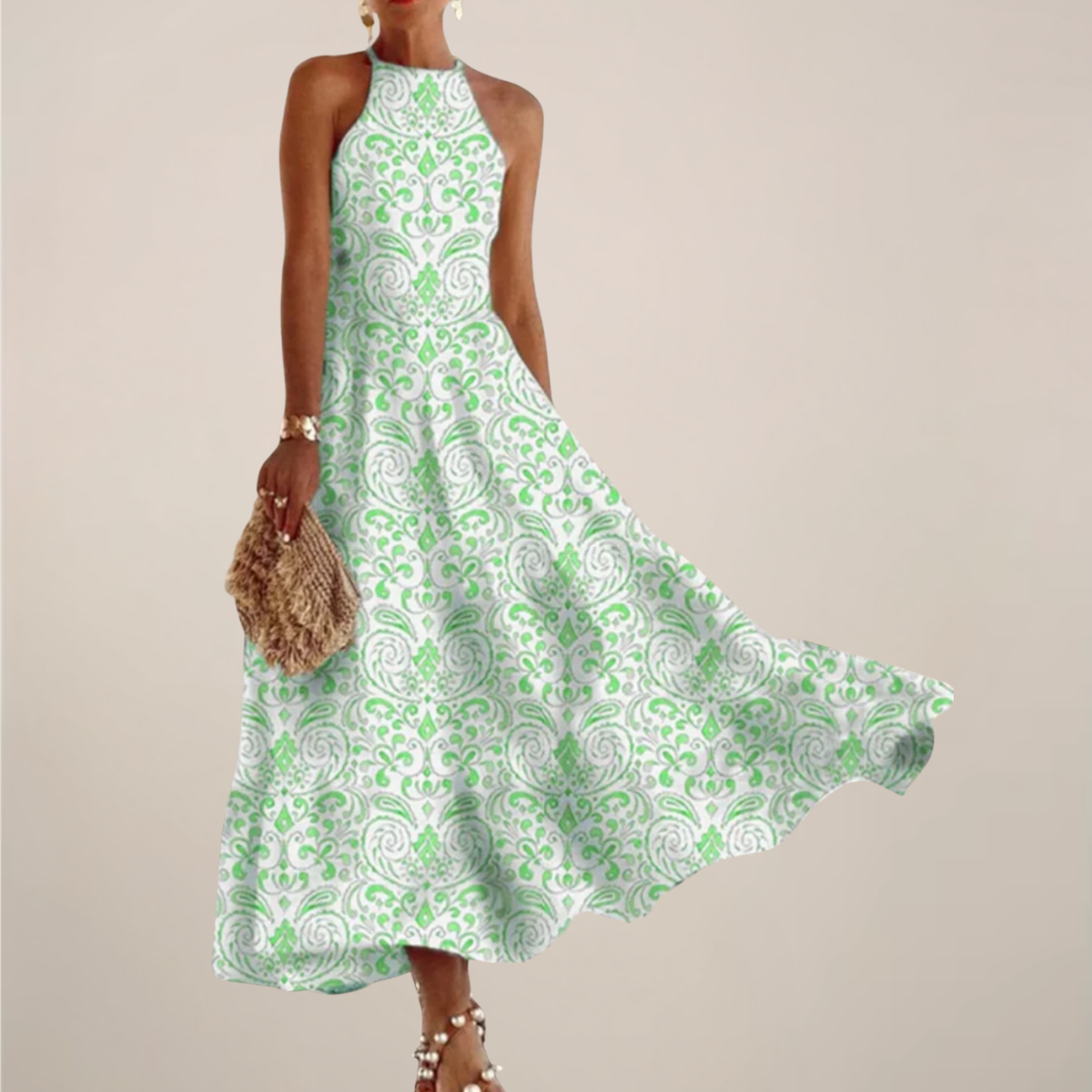 Elise Fontaine | Floral Halter Maxi Dress