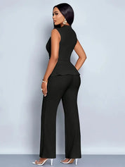 Kendra Brooks | Peplum Top & Trousers Set