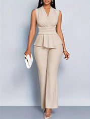 Kendra Brooks | Peplum Top & Trousers Set