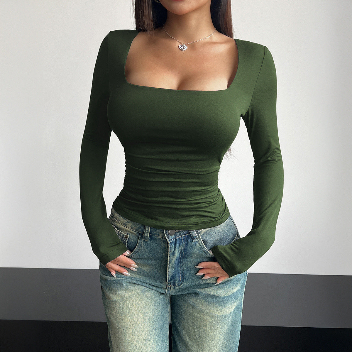 Cecily Thompson | Sculpting Square Neck Long Sleeve Top
