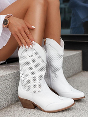 Wren Sterling | Perforated Western Boots