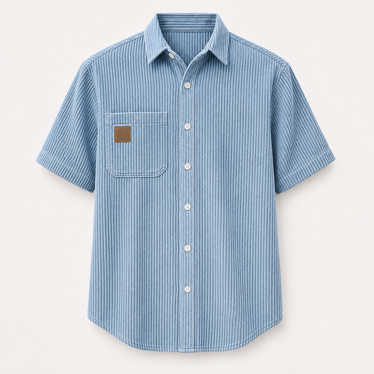 Wyatt Harrison | Relaxed Ribbed-Texture Shirt in Soft Blue