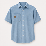 Wyatt Harrison | Relaxed Ribbed-Texture Shirt in Soft Blue