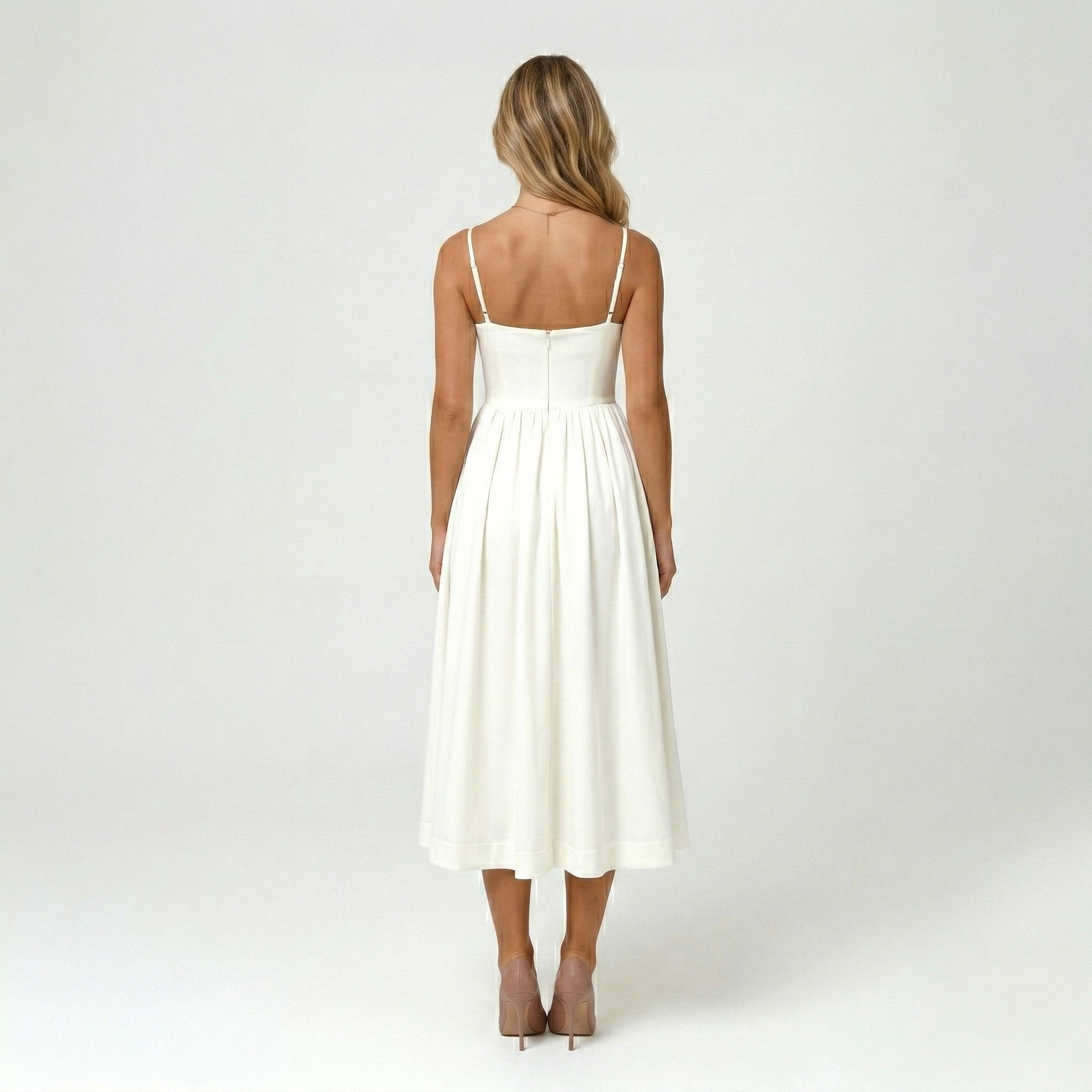 Xara Knight | Spaghetti Straps A-line Midi Prom Dress