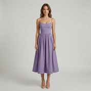 Xara Knight | Spaghetti Straps A-line Midi Prom Dress