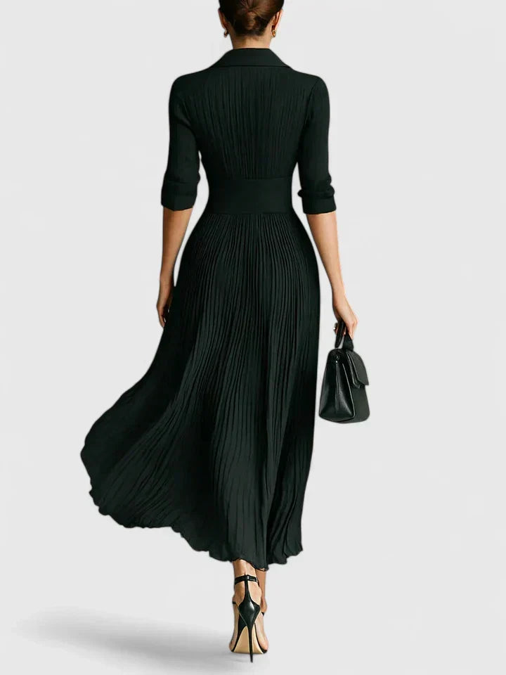Georgia Winslow | Pleated Maxi Dress With Button Front