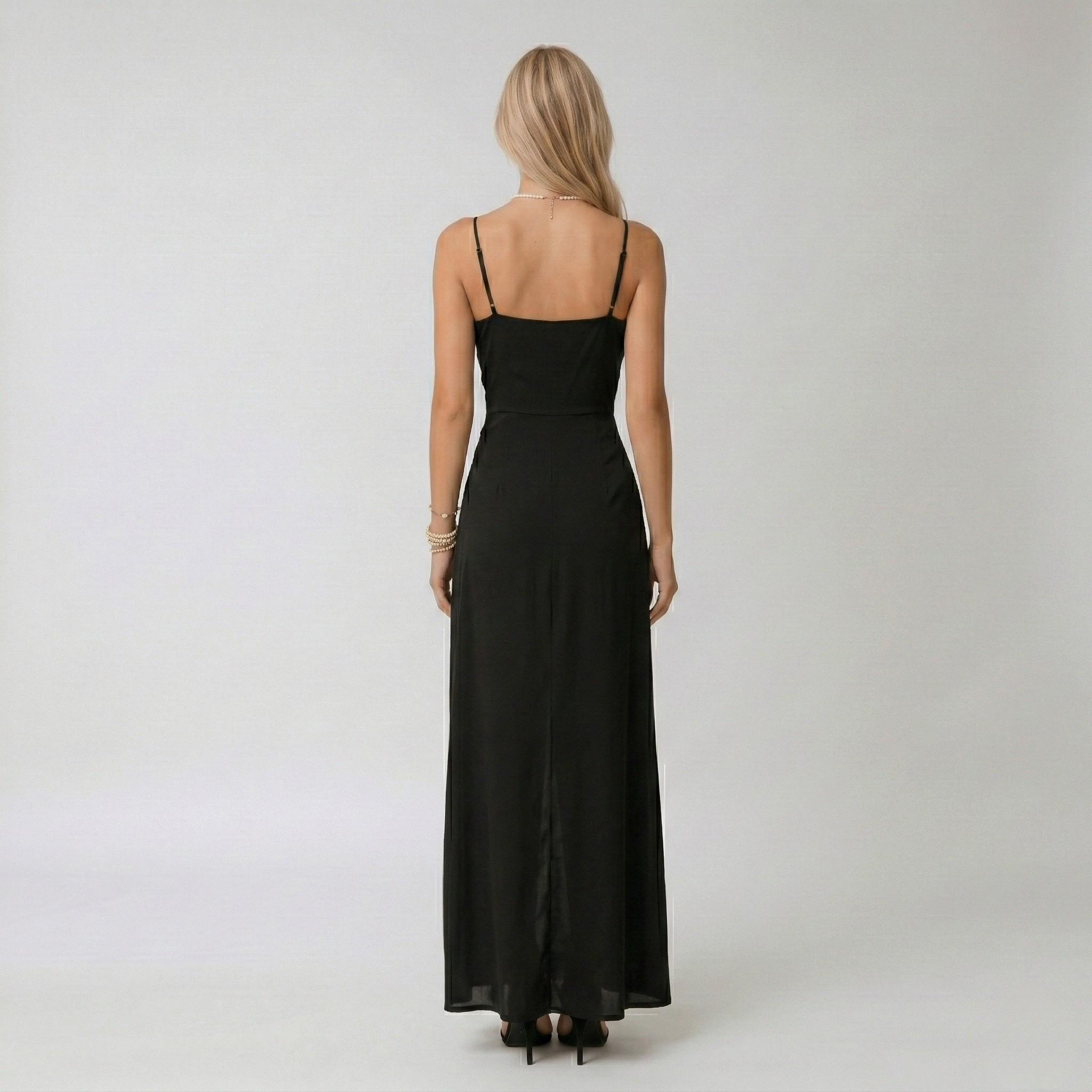 Ysabel Montgomery | Satin Long Slit Wrap Wedding Dress