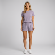 Zara Knight | Purple T-shirt and Shorts Set