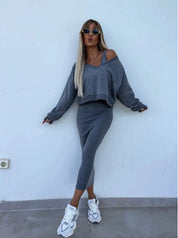 Zoella Dawson | 2-Piece Set Midi Dress and Sweater