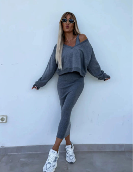 Zoella Dawson | 2-Piece Set Midi Dress and Sweater