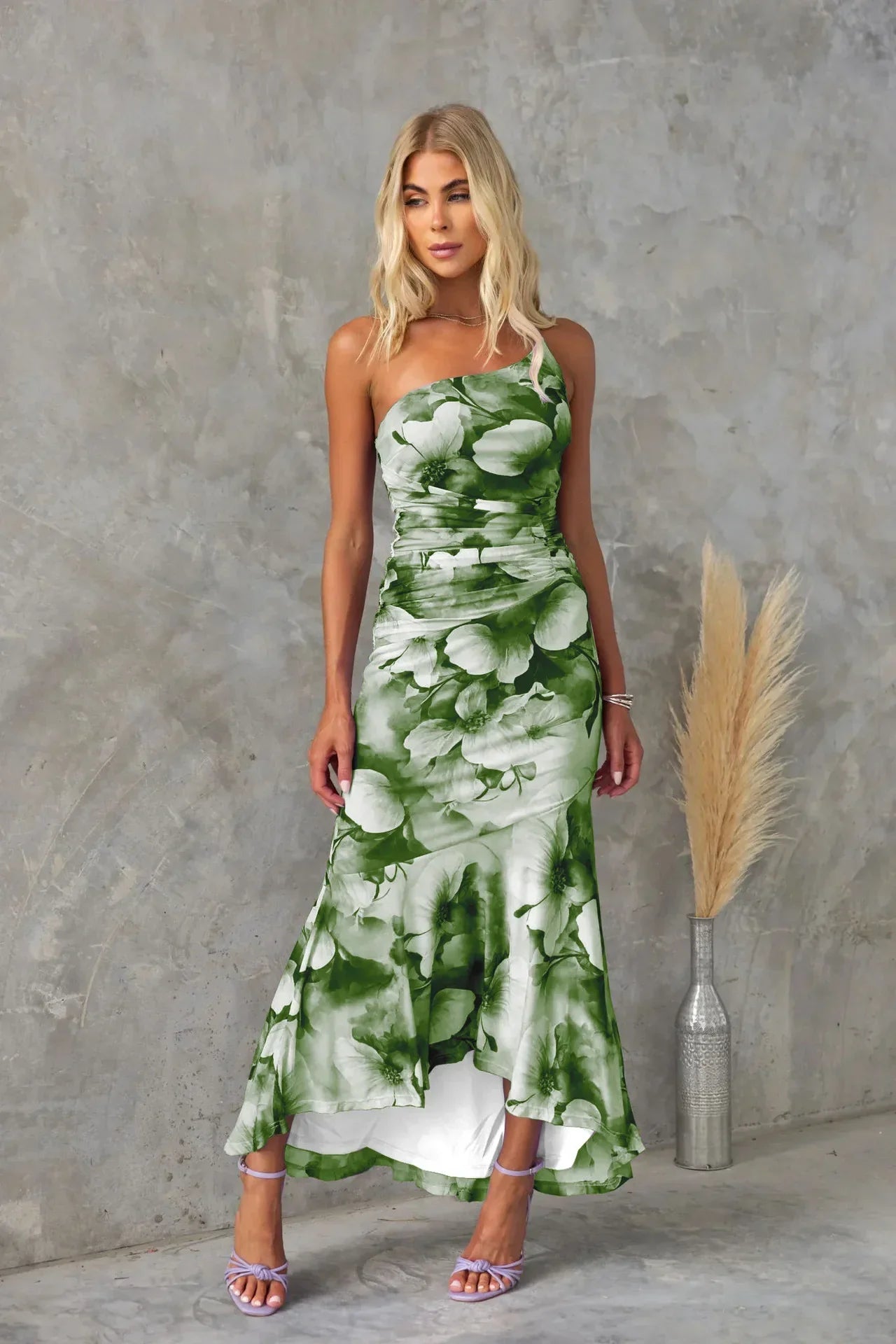 Zora Whitfield | Floral Ruched Midi Dress