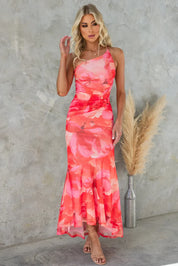 Zora Whitfield | Floral Ruched Midi Dress